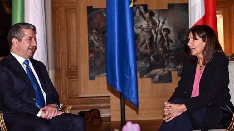 Mesrûr Barzanî ligel Seroka Şaredariya Parîsê Hidalgo civiya