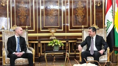 Mesrûr Barzanî ligel şandeke Encûmena Pîran a Amerîkayê civiya