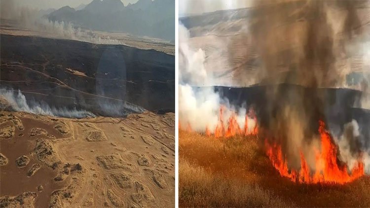 Li Dîlok û Semsûrê agir bi zeviyên çandiniyê ket