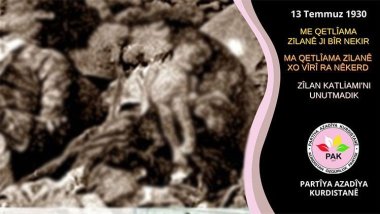 PAK: Me Jenosîda Gelîyê Zîlanê Ji Bîr Nekirîye û Em Ji Bîr Nakin Jî