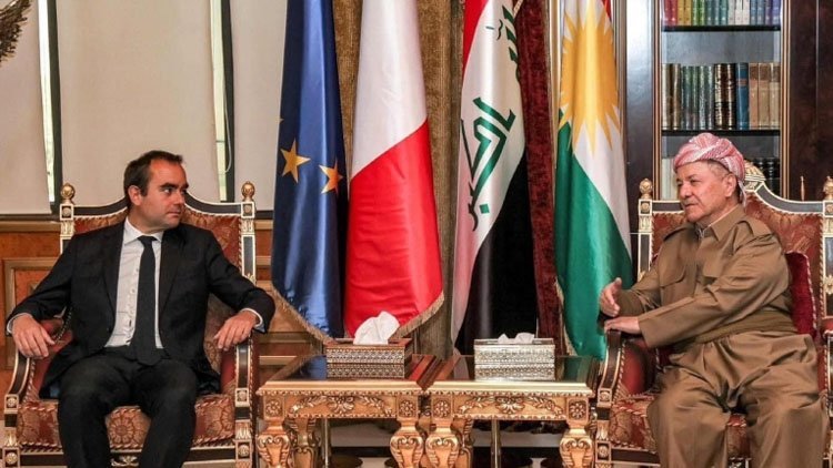 Serok Barzanî û Wezîrê Hêzên Çekdar ên Fransa civiyan