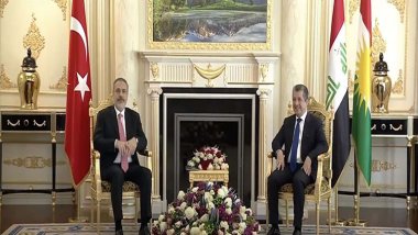 Serokwezîrê Herêma Kurdistanê Kurdistanê pêşwazî li Wezîrê Derve yê Tirkiyê kir