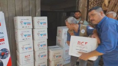 Dezgeha Xêrxwaziyê ya Barzanî alîkarî da xelkê Efrînê