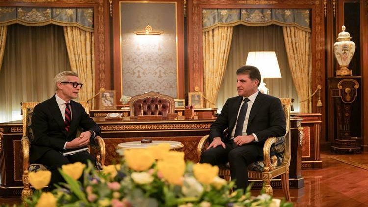Nêçîrvan Barzanî û Espen Lindback li Hewlêrê civiyan