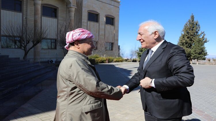 Serok Barzanî pêşwazî li Serokê Ermenîstanê kir