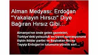 Alman Medyası: Erdoğan "Yakalayın Hırsızı" Diye Bağıran Hırsız Gibi Davranıyor