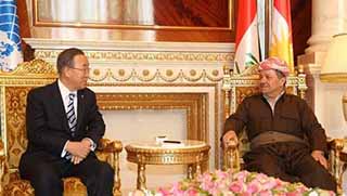 Mesut Barzani, Ban Ki Moon ile görüştü