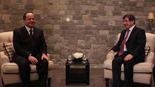 Barzani Davos'ta Davutoğlu ile görüştü