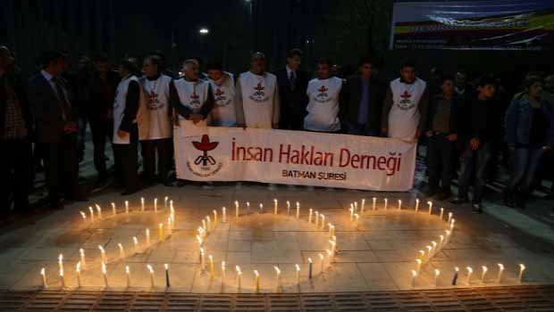 '202 hasta tutsak için 202 mum' eylemleri