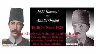 Azadi örgütü ve Halit Beg ve Yusuf Ziya'nın idamları