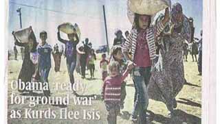 Sunday Times gazetesi, 'Kürtler IŞİD’den kaçarken, Obama kara savaşına hazır'