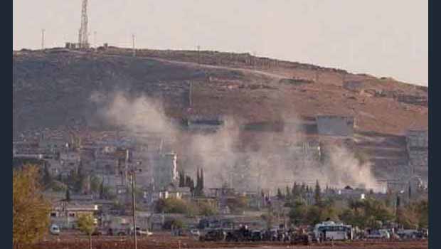 Kobanê güne top ateşiyle başladı.