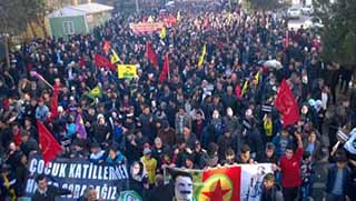  Diyarbakır'da Cizre yürüyüşü 