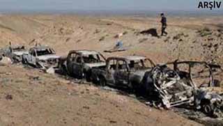 Uçaklar IŞİD konvoyunu vurdu