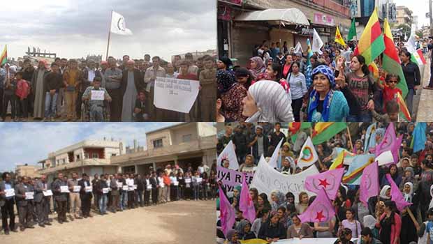 Kobanê ve Efrîn'den Mahabad Serhildanına Destek