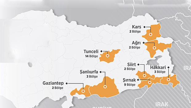8 il'de geçici güvenlik bölgesi