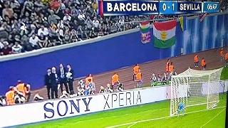 Süper Kupa finalinde Büyük Kürdistan bayrağı