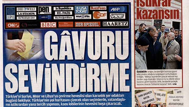 Yeni Akit'in 1 Kasım Manşeti: Gavuru Sevindirme