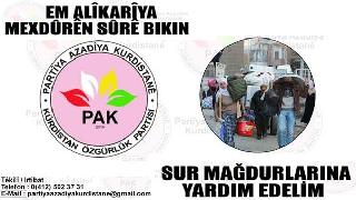 PAK Diyarbakır Sur Mağduru 500 Aileye Yardım Ulaştırdı