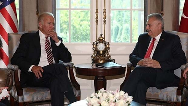 Joe Biden ile Binali Yıldırım'dan ortak Fırat'ın Batısı açıklaması