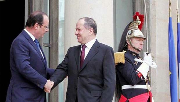 Başkan Barzani Elysee Sarayı'nda
