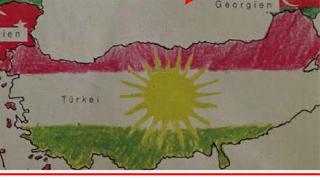 Alman Telekom Şirketi'nden, Kürdistan bayraklı Türkiye haritası