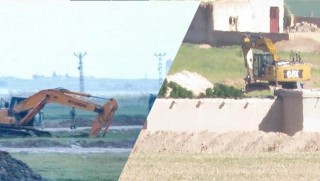 Rojava sınırında TSK'den mevzi, YPG'den hendek!