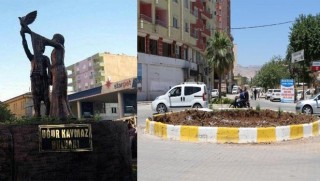 Kayyum Uğur Kaymaz'ın heykelini kaldırdı