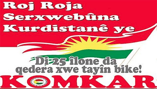 KOMKAR: Gün Kürdistan Bağımsızlık Referandurumu'na destek günüdür!