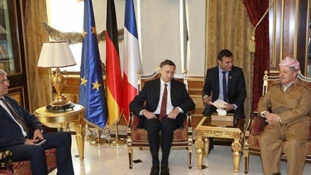 Başkan Barzani, Fransa ve Almanya büyükelçilerini kabul etti