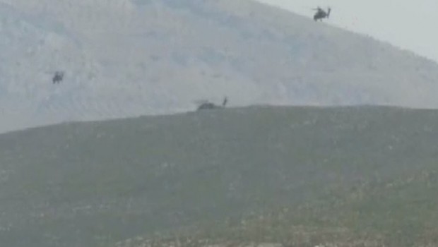 Sınırda düşen helikopter hareketliliği