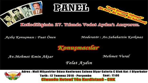 Katledilişinin 27. yılında Vedat Aydın'ı anma paneli