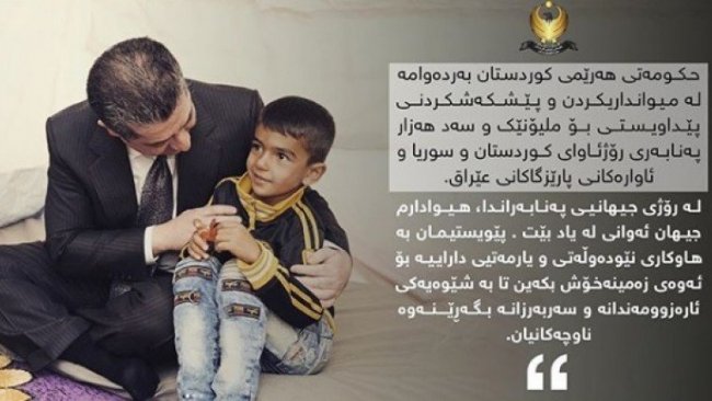 Başbakan Barzani: Bir milyondan fazla mülteci ve sığınmacıya yardım ediyoruz