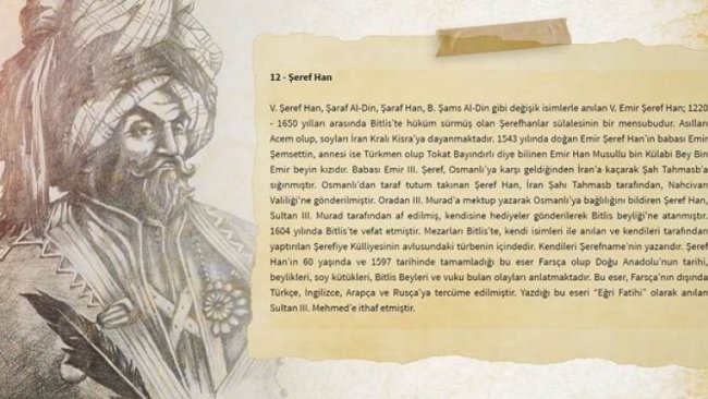 Bitlis İl Kültür Müdürlüğü Kürt Miri Şerefhan’ı Acem olarak tanıttı