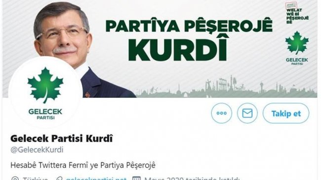 Gelecek Partisi’nin Kürtçe Twitter hesabı kapatılıyor