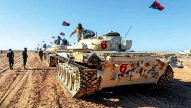 Hafter güçlerinden olası Türkiye müdahalesine karşı tatbikat