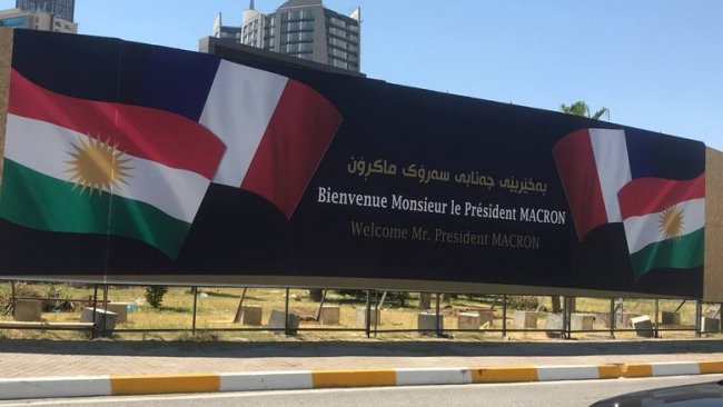 Erbil, Kürdistan ve Fransa bayraklarıyla donatıldı