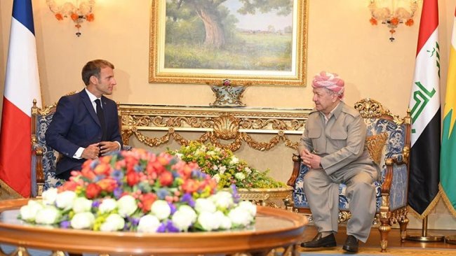 Başkan Barzani ile Macron bir araya geldi
