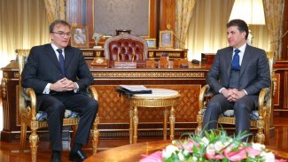 Neçirvan Barzani, İsviçre’nin Bağdat Büyükelçisi Lukas Gasser’i kabul etti.