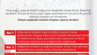 Seçmeli dersler için Kürtçe kitap kampanyası duyurusu