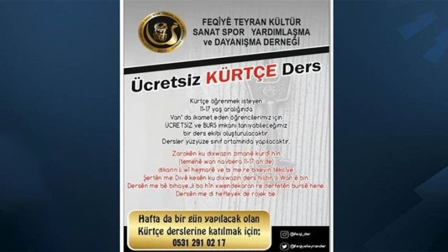Van: Feqîye Teyran Kültür Sanat Derneği'nde Kürtçe kurs başladı
