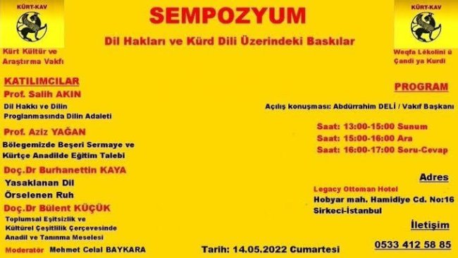 Kürt-Kav İstanbul’da sempozyum düzenliyor
