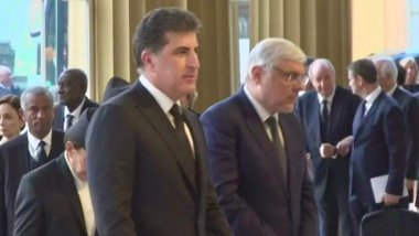 Neçirvan Barzani, Kral 3. Charles’a taziyelerini sundu