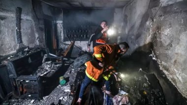 Gazze’deki Cibaliye mülteci kampında çıkan yangında 10’u çocuk en az 21 kişi öldü