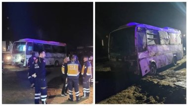 Diyarbakır'da trafik kazası: 17 polis yaralandı