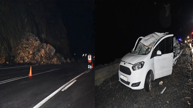 Hakkari: Dağdan kopan kayalar 2 kişiyi yaraladı