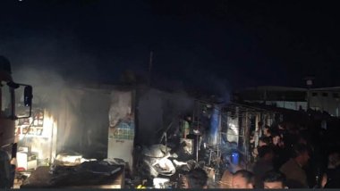 Erbil'deki göçmen kampında yangın çıktı