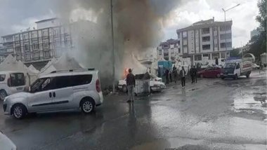 Malatya’da depremzedelerin çadırında yangın çıktı