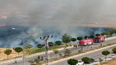 Van'da buğday tarlasında yangın