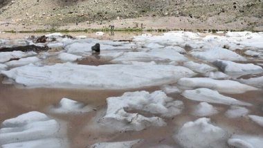 Cilo buzulları eridi, buzul gölü genişledi